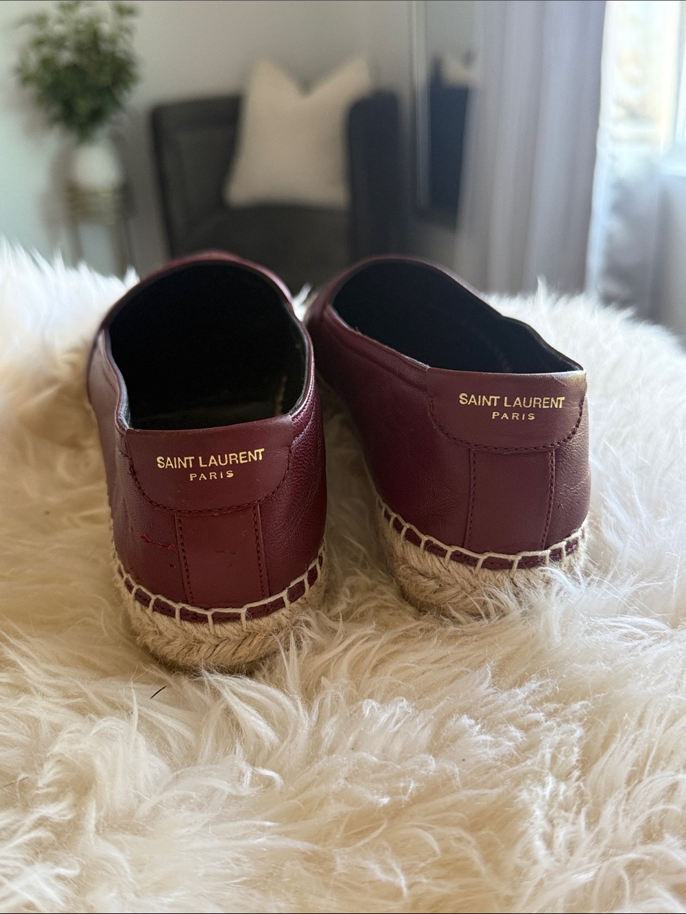 Saint Laurent Burgundy Espadrilles - Picture 4 of 8